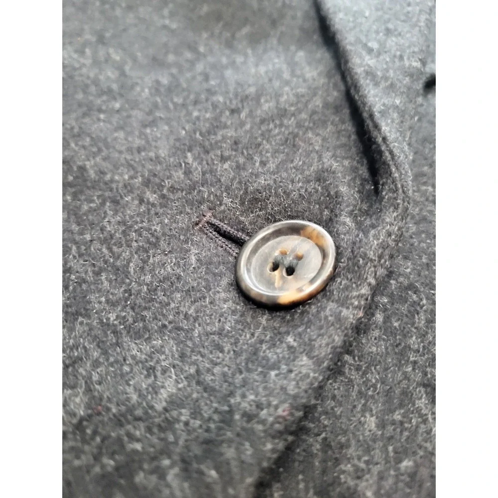 VTG‎ J Crew Womens Wool Blazer Size 14 Long Sleeve Button Pockets Charcoal Gray